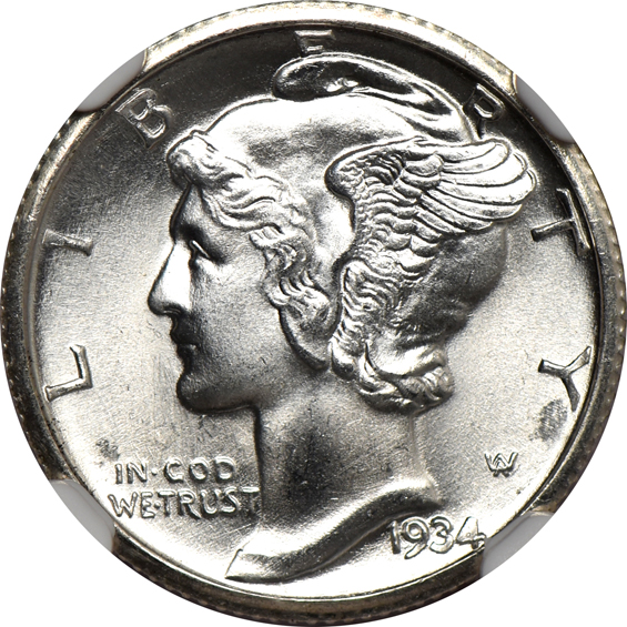 Seven 1934 NGC MS-67 FB CAC