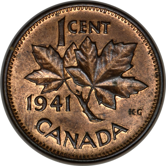 Canada - Collection of cents from 1920 through 1976 in a Capital Plastics holder
