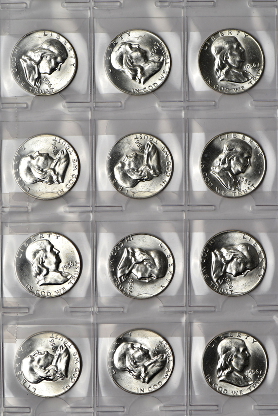 One hundred forty BU half-dollars