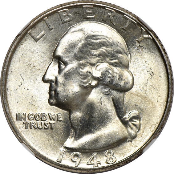 Forty Washington quarters, all NGC MS-65