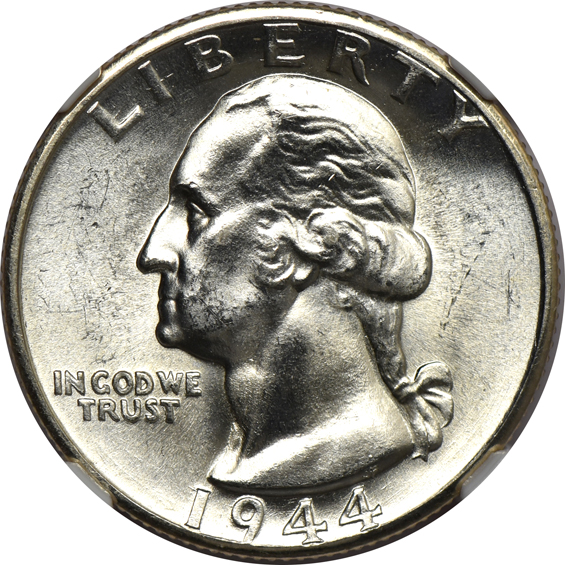 Forty Washington quarters, all NGC MS-65