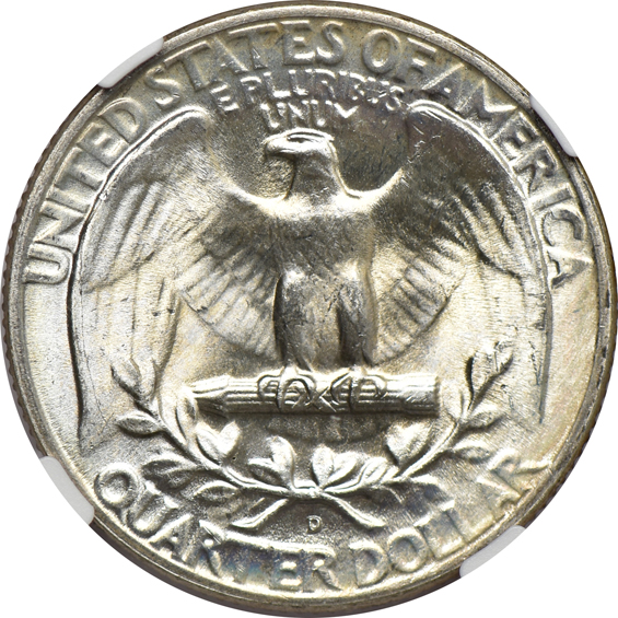 Ninety-two Washington quarters, all NGC MS-65