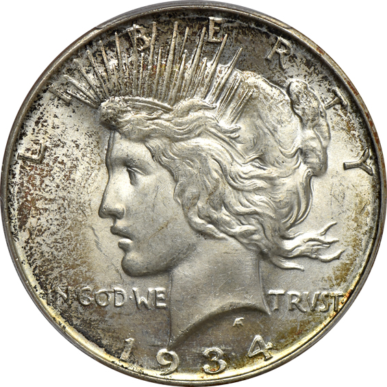Five 1934-D PCGS MS-64 CAC