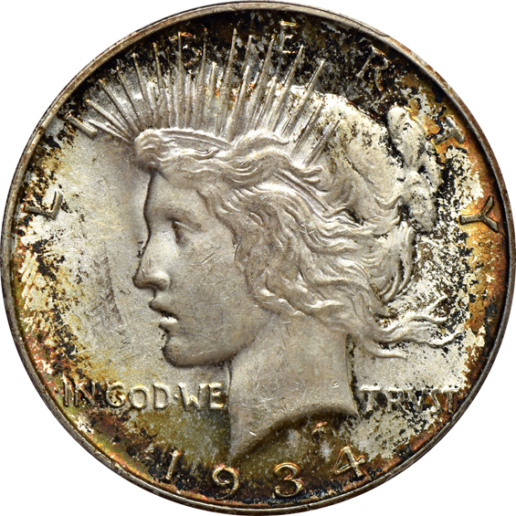 Five 1934-D PCGS MS-64 CAC