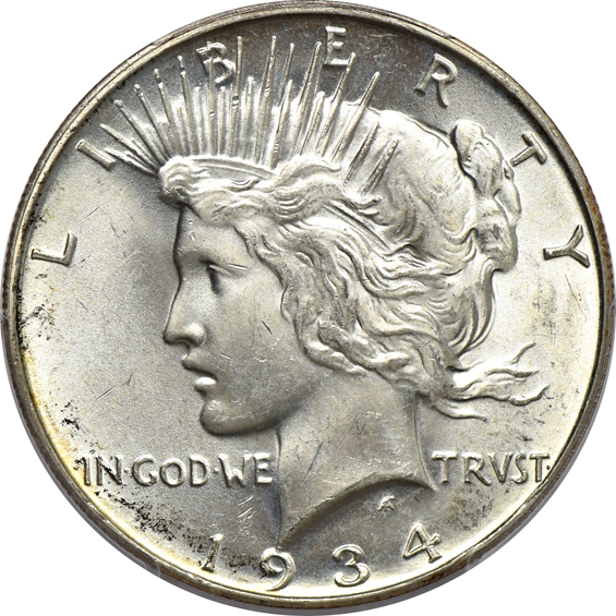 Five 1934-D PCGS MS-64 CAC