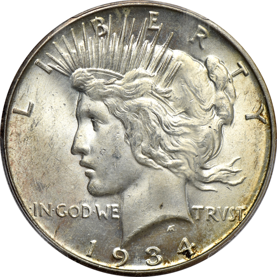 Five 1934-D PCGS MS-64
