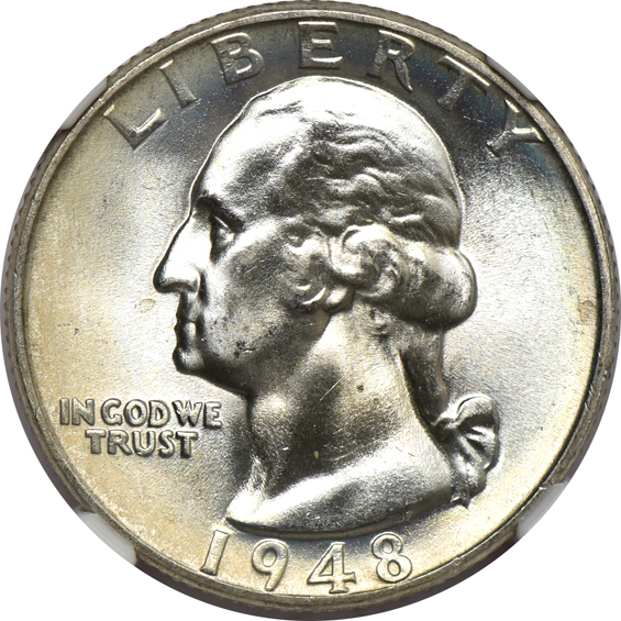 Sixty-four Washington quarters.  Sixty MS-66 and four MS-66+, all NGC.