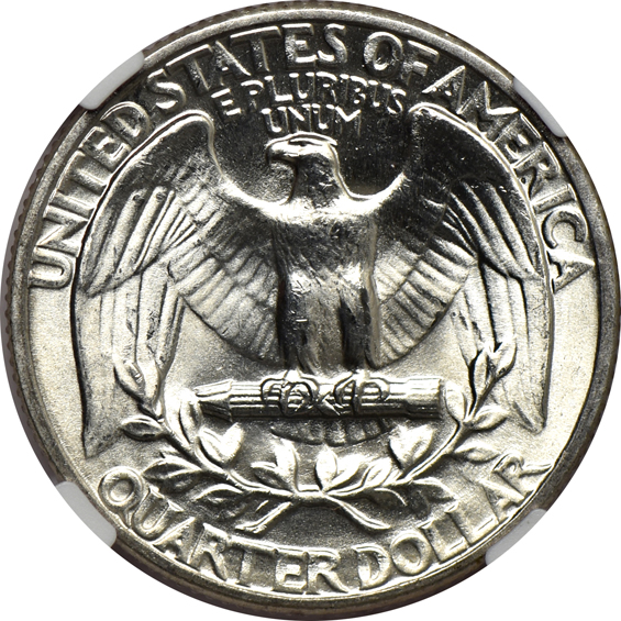 Sixty-one Washington quarters NGC MS-66