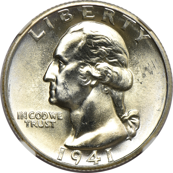 Sixty-one Washington quarters NGC MS-66