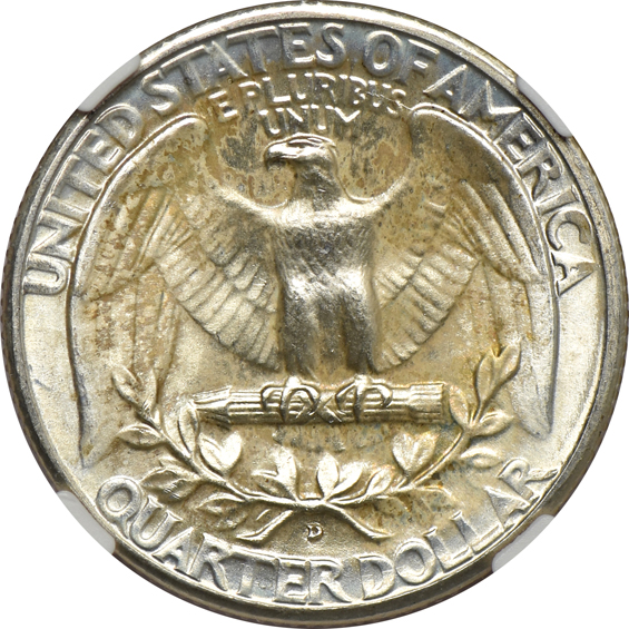 Sixty-one Washington quarters NGC MS-66