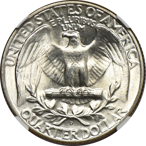 Sixty-one Washington quarters NGC MS-66