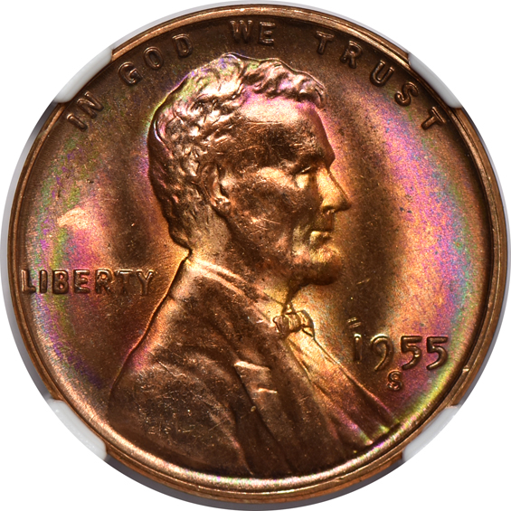 Twenty-six 1944-S and twenty-four 1955-S, all NGC MS-66