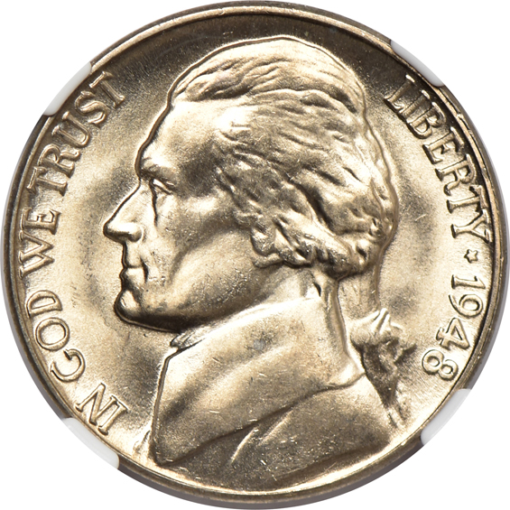 Six 1943-D, one 1945-D, and ten 1948-D, all NGC MS-66 FS