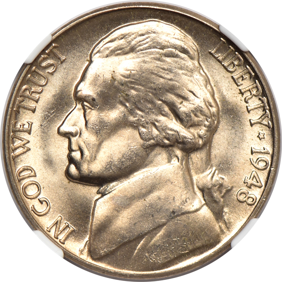 Thirteen Denver minted Jefferson nickels certified MS-67 or higher by NGC