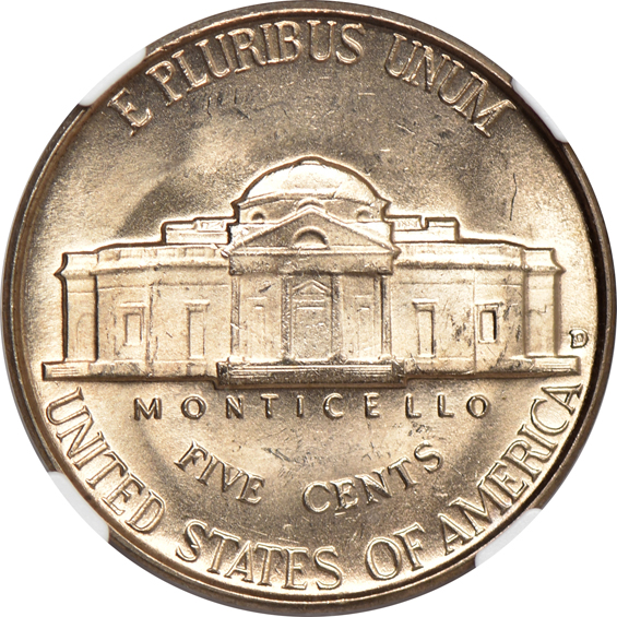 Thirteen Denver minted Jefferson nickels certified MS-67 or higher by NGC
