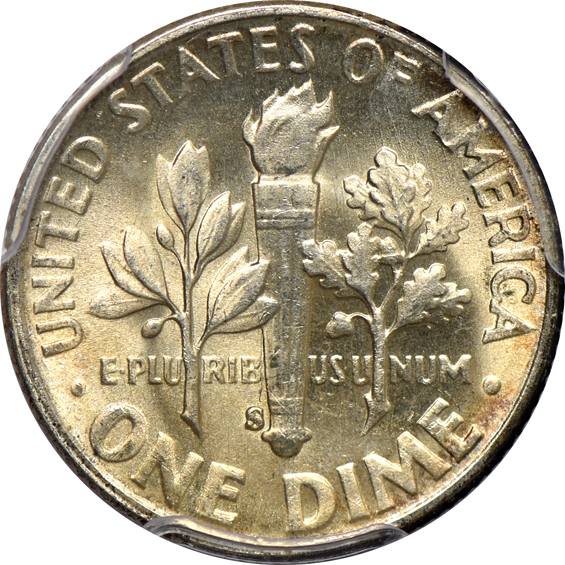 Thirty-six GEM Roosevelt dimes certified by PCGS