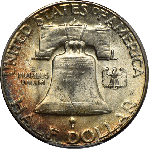 Nineteen Franklin half-dollars