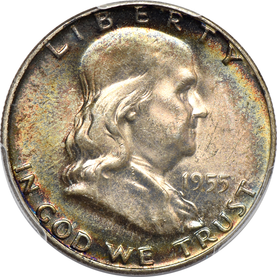 Nineteen Franklin half-dollars