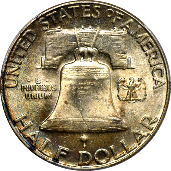Nineteen Franklin half-dollars