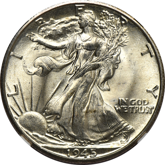 Two 1944-D, two 1945, and four 1945-D, all NGC MS-66 CAC
