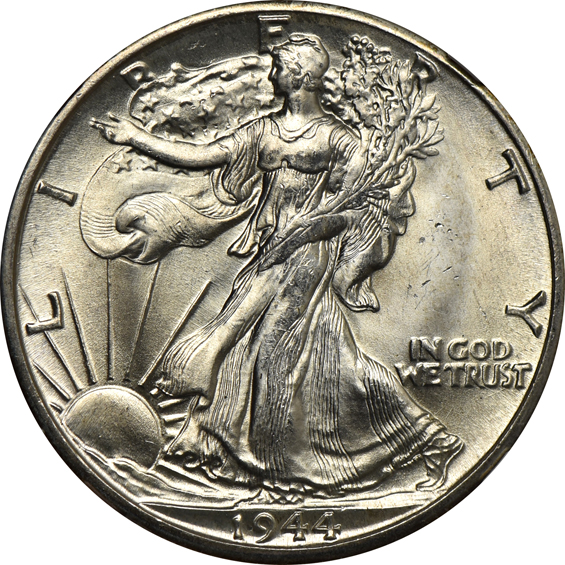 Two 1944-D, two 1945, and four 1945-D, all NGC MS-66 CAC