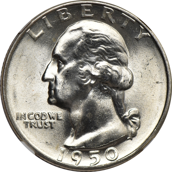 Eight Washington quarters certified MS-67 by NGC.