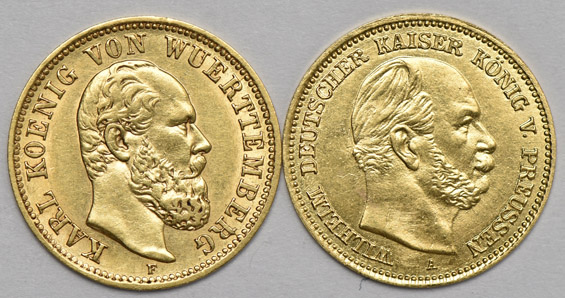 Germany - Six different 5 mark pieces, as described
