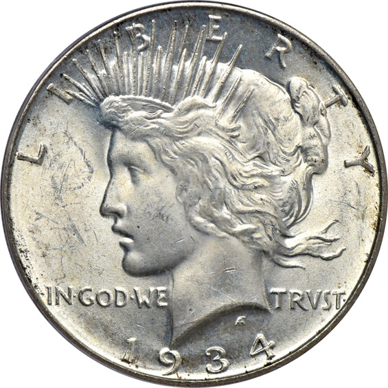 1925 MS-66 CAC, and a 1934-D MS-64, both PCGS