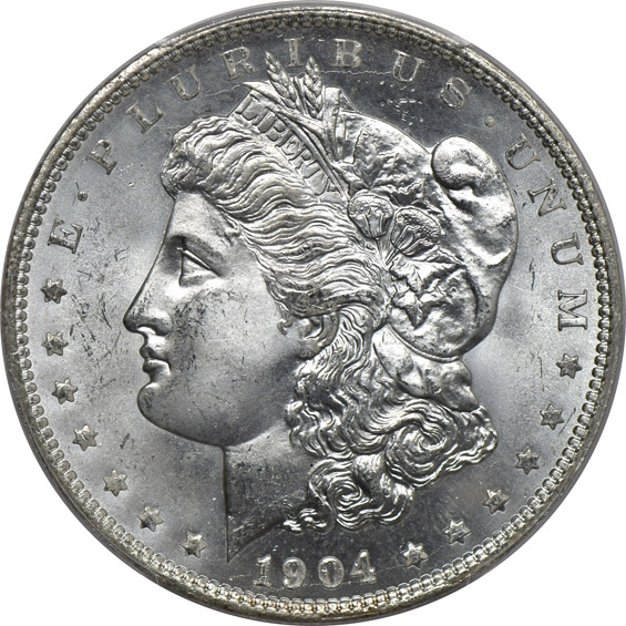 1888 PCGS, 1900-O NGC, and 1904-O PCGS, all MS-66