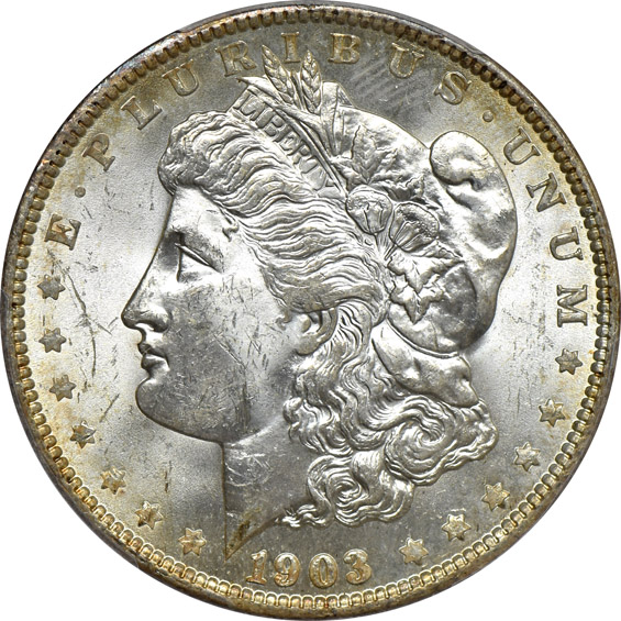 1893-O XF-40, 1895-S VF-25, and a 1903-O MS-63, all PCGS