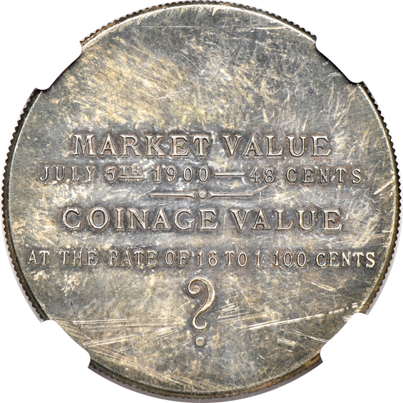 1896 S-6 HK-780 Bryan $ Gorham Manufacturing MS-62, and a 1900 S-12 HK-783 Bryan $ Reeded, Gorham UNC detail/scratched, both NGC