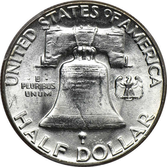 Thirty-five Franklin half-dollars certified by PCGS