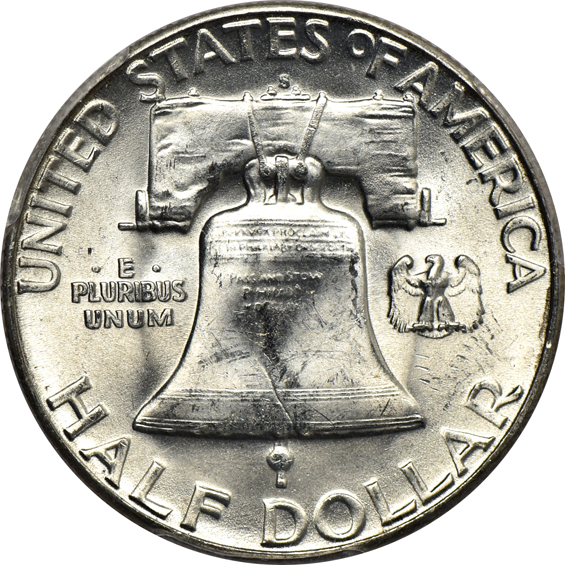 Thirty-five Franklin half-dollars certified by PCGS