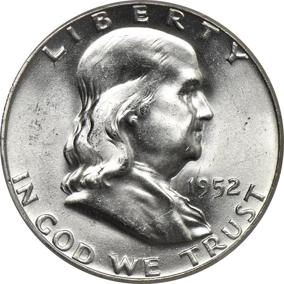 Three 1948-D, two 1952, and one 1954, all PCGS MS-65FBL CAC