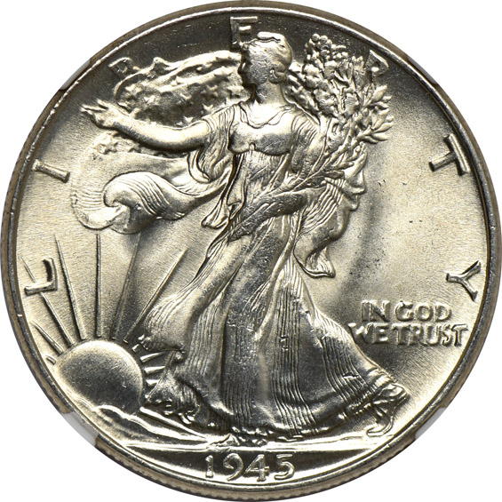 Eight 1942 and six 1945, all NGC MS-65