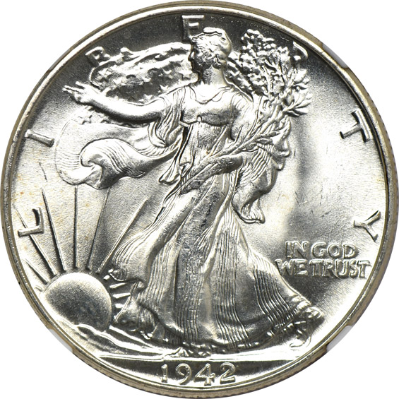 Eight 1942 and six 1945, all NGC MS-65