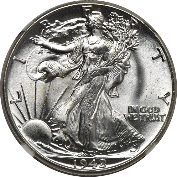 Eight 1942 and six 1945, all NGC MS-65