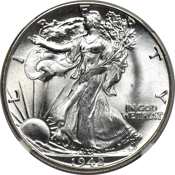 Eight 1942 and six 1945, all NGC MS-65