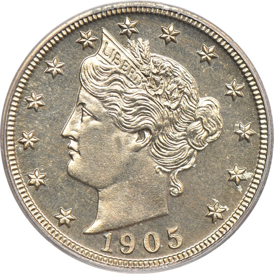 1902 NGC PR-66, and a 1905 PCGS PR-66