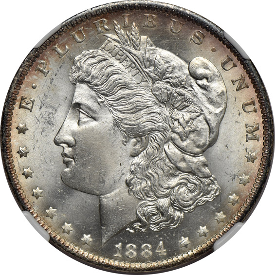 Six Morgan dollars certified by NGC