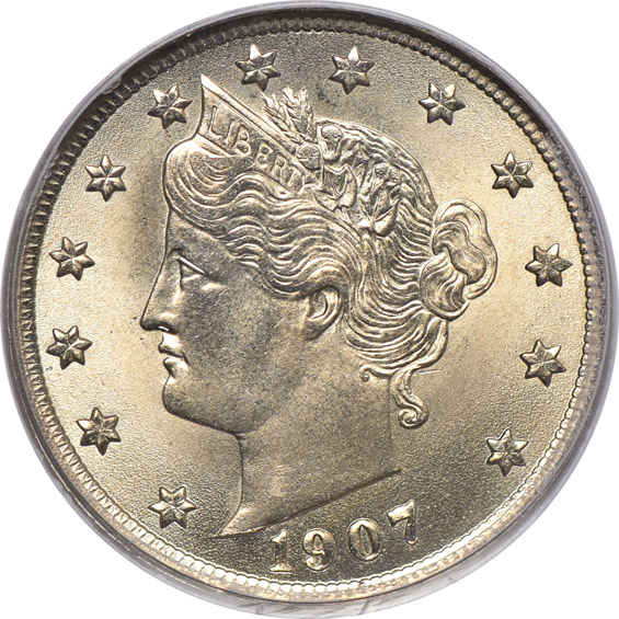 1898, 1906, and 1907, all PCGS MS-65