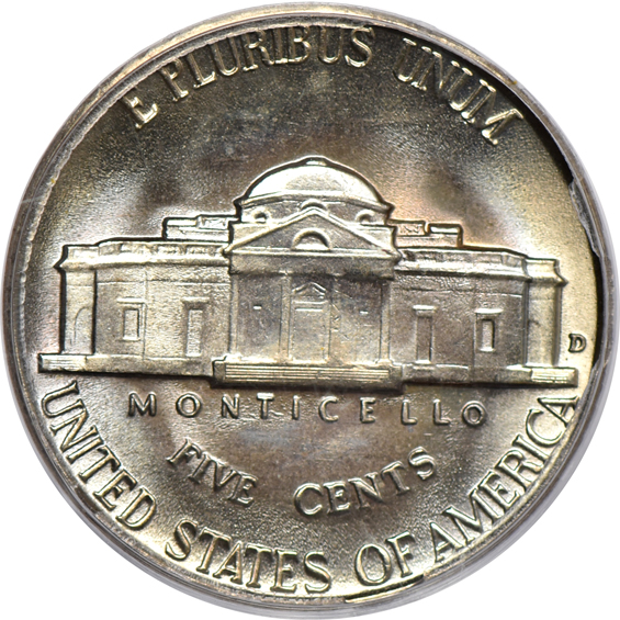 1939-D Reverse of 1940 MS-66, and a 1942-P Type 2 PR-67