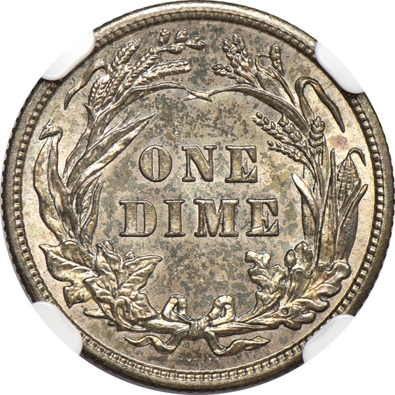 1904 Barber dime CAC, and a 1926 Standing Liberty quarter, both NGC MS-64