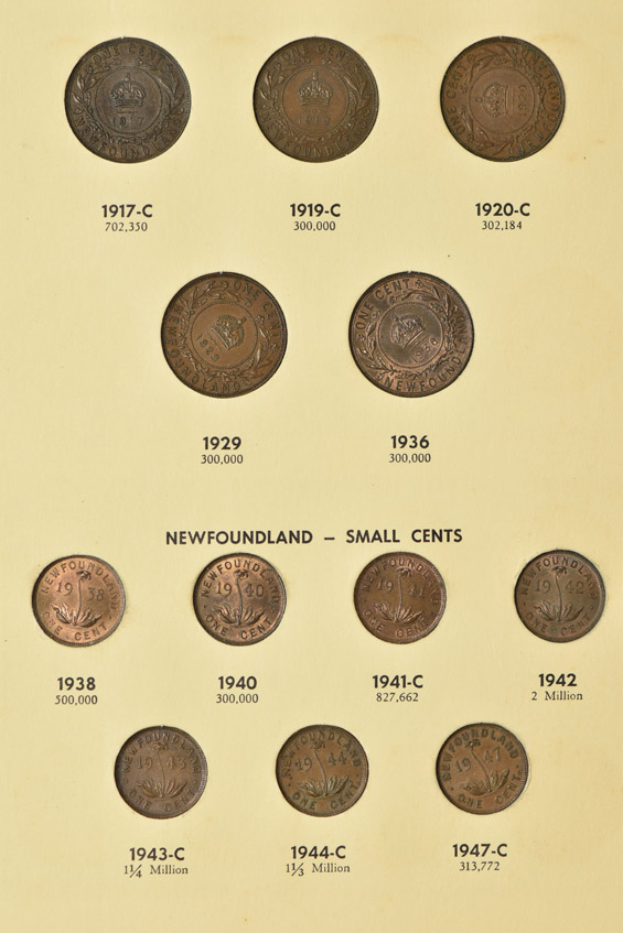 Canada - Complete collections of New Brunswick, Nova Scotia, Prince Edward Island and Newfoundland coins it two Library of Coins albums, vol. 68 and 69.