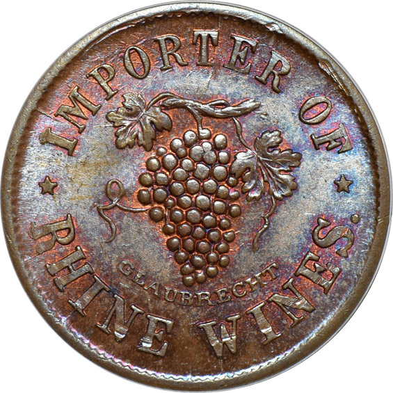 Four certified New York Civil War tokens