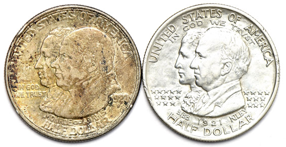Twelve silver commemorative half-dollars, as described