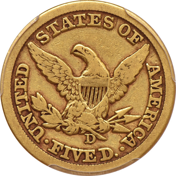 1854-D Large D PCGS F-12