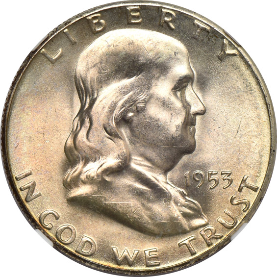 Nine certified Franklin half-dollars