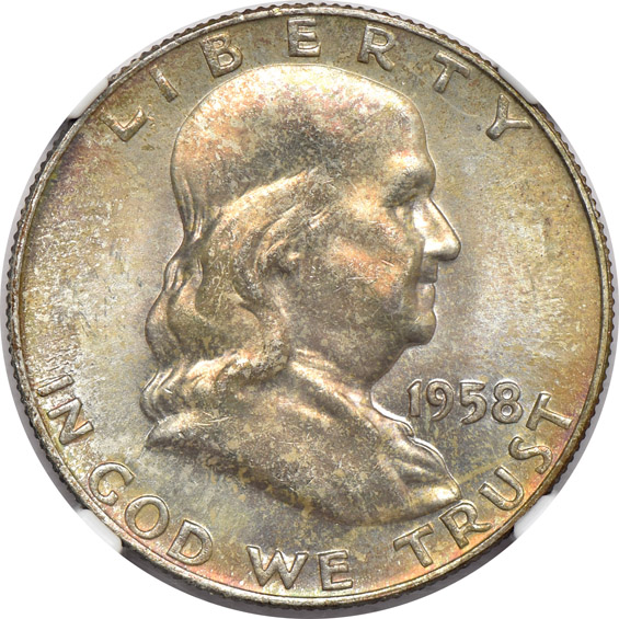 Nine certified Franklin half-dollars