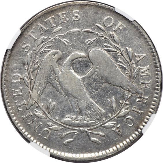 1795 2 Leaves NGC F details/obv graffiti/damage/cleaned